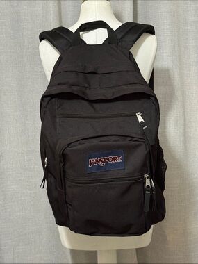 Jansport Big Student Unisex Backpack-Large Size-Black-EUC